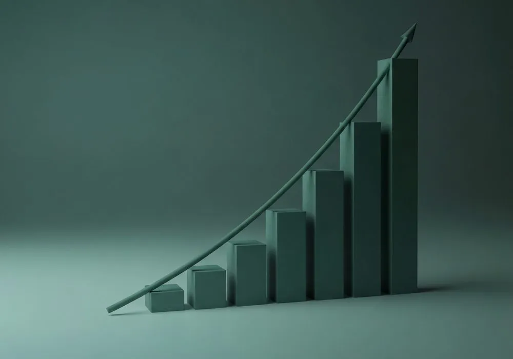 Illustration of a rising bar chart